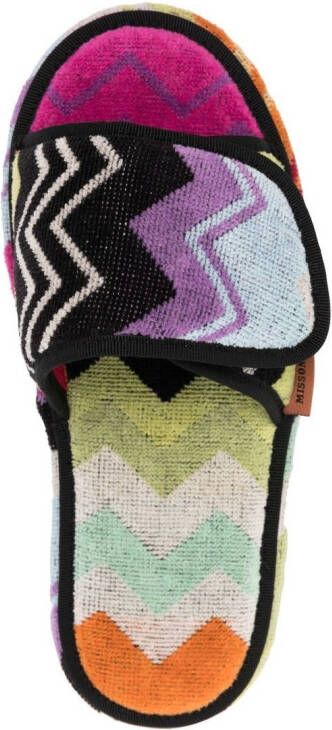 Missoni Home striped touch-strap slippers Pink