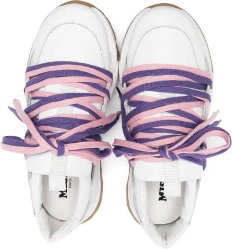 Missoni Kids lace-up leather sneakers White