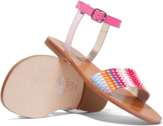Missoni Kids patterned-knit flat sandals Pink