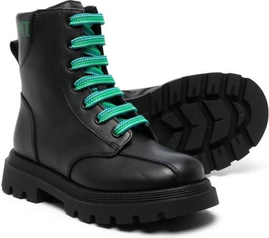 Missoni Kids lace-up leather boots Black