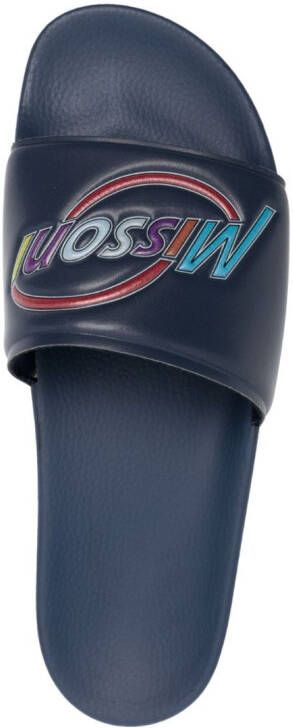 Missoni logo-debossed strap slides Blue