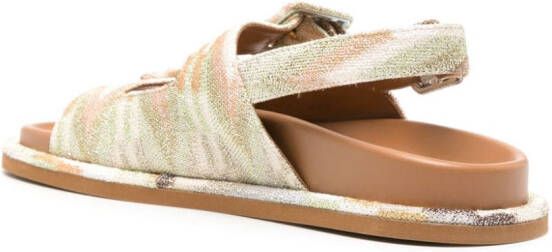 Missoni Mia Wave-knit sandals Green