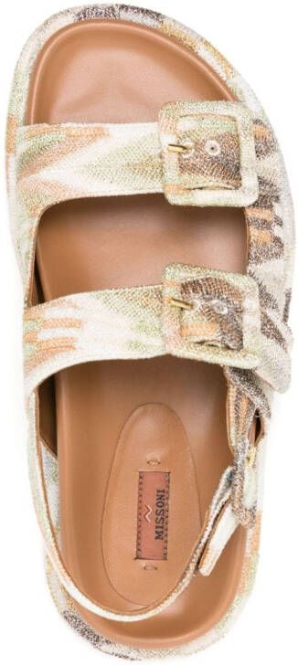 Missoni Mia Wave-knit sandals Green