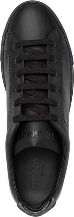 Missoni woven-heel counter leather sneakers Black