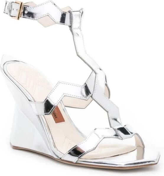 Missoni zigzag-edge metallic sandals Silver
