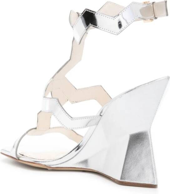 Missoni zigzag-edge metallic sandals Silver