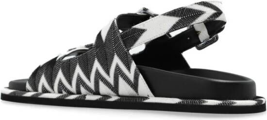 Missoni zigzag-knit buckled sandals Black