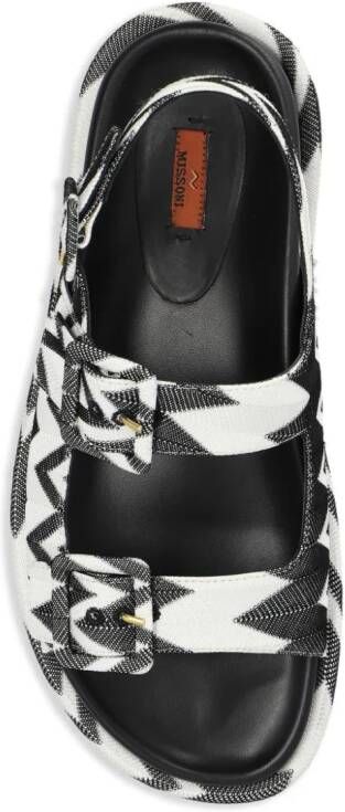 Missoni zigzag-knit buckled sandals Black