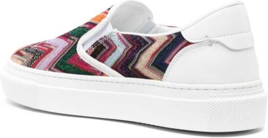 Missoni zigzag-pattern lurex-detail sneakers White