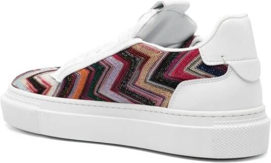Missoni zigzag-pattern lurex-detail sneakers White