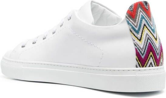 Missoni zigzag-trimmed leather sneakers White