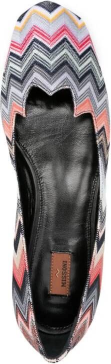 Missoni zigzag-woven ballerina shoes Black