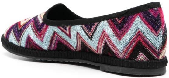 Missoni zigzag-woven ballerina shoes Pink