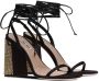 Miu 100mm ankle tie-fastening sandals Black - Thumbnail 2