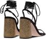 Miu 100mm ankle tie-fastening sandals Black - Thumbnail 3