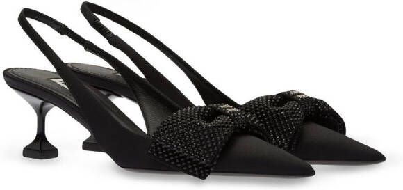 Miu 50mm satin slingback pumps Black