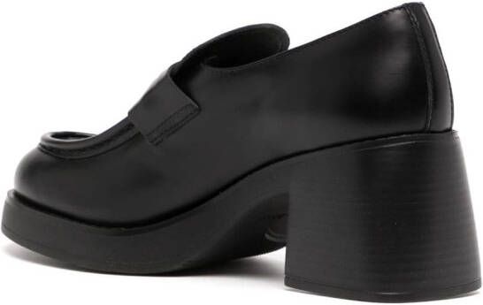Miu 70mm leather penny loafers Black