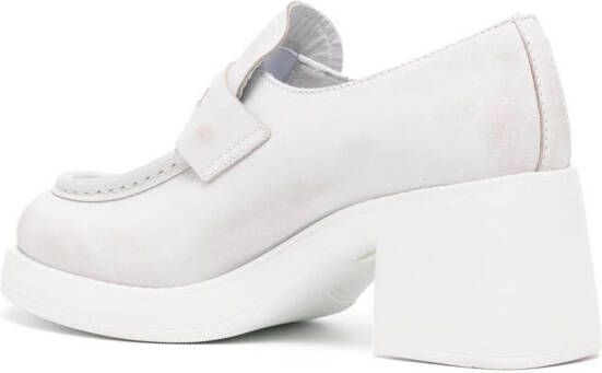 Miu 70mm leather penny loafers White