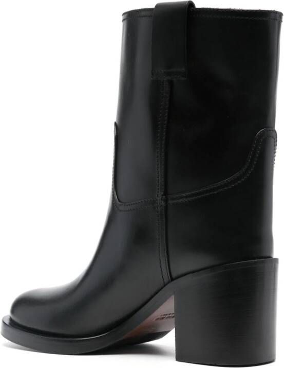 Miu 75mm leather ankle boots Black