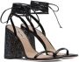 Miu ankle tie-fastening glitter sandals Black - Thumbnail 2