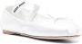 Miu bow-embellished satin ballerina shoes White - Thumbnail 2