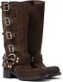 Miu buckle-detail block-heel boots Brown - Thumbnail 2