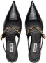Miu chain-embellished patent leather slingback pumps Black - Thumbnail 4