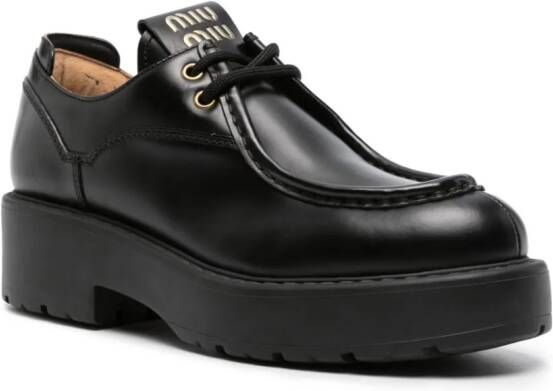 Miu chunky-sole lace-up shoes Black