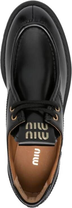Miu chunky-sole lace-up shoes Black