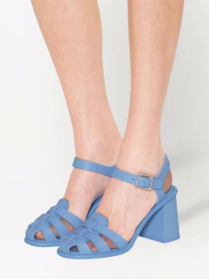 Miu EVA ankle strap 85mm sandals Blue