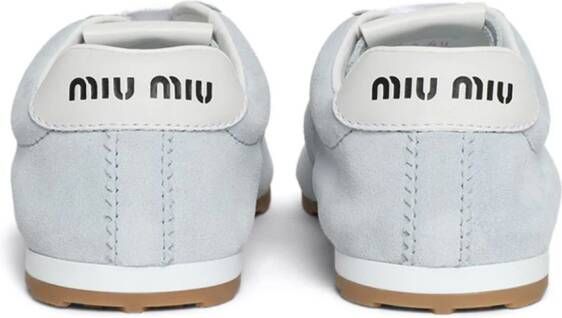 Miu lace-up suede sneakers Blue