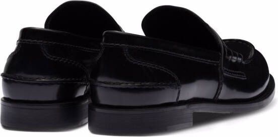 Miu leather penny loafers Black