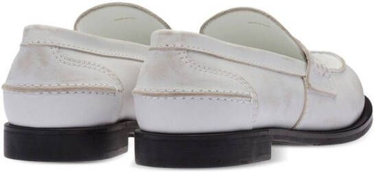 Miu leather penny loafers White