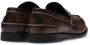 Miu logo-embossed leather penny loafers Brown - Thumbnail 3