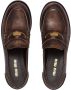 Miu logo-embossed leather penny loafers Brown - Thumbnail 4