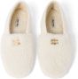 Miu logo-lettering shearling slippers and case set White - Thumbnail 2