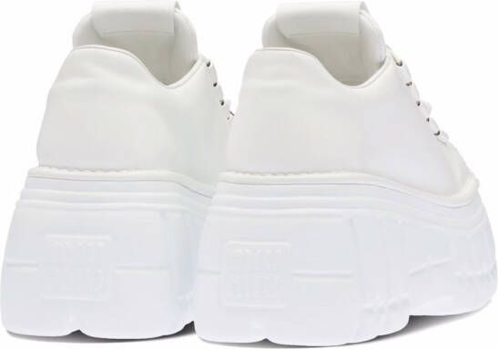 Miu low-top leather platform sneakers White