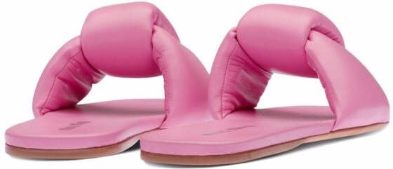 Miu padded leather slides Pink