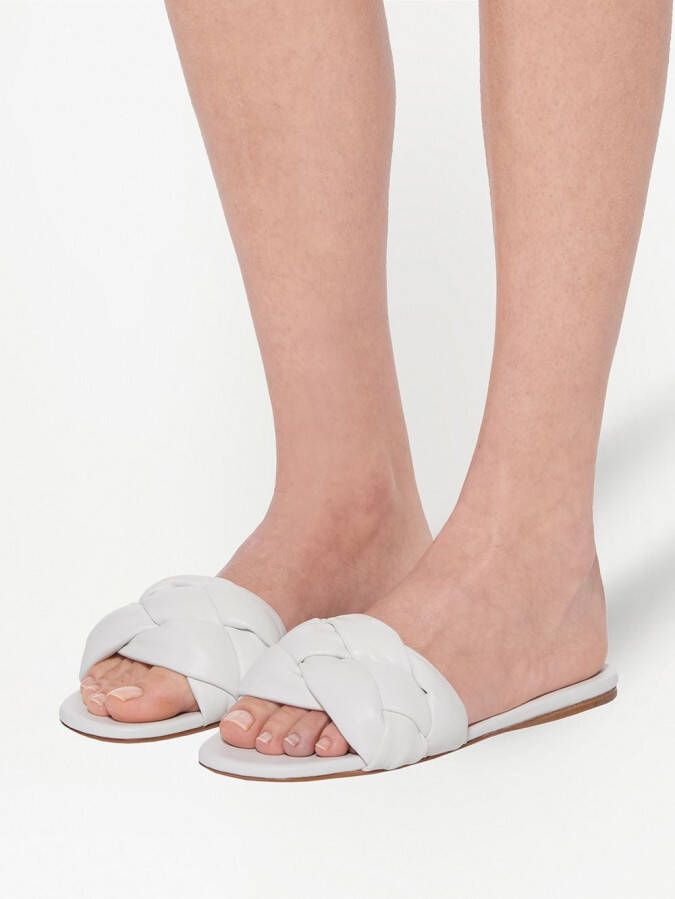 Miu padded quilted flat sandals White