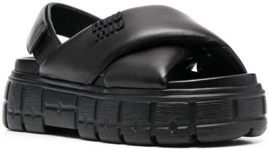 Miu padded slingback sandals Black