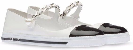 Miu patent leather pump sneakers White