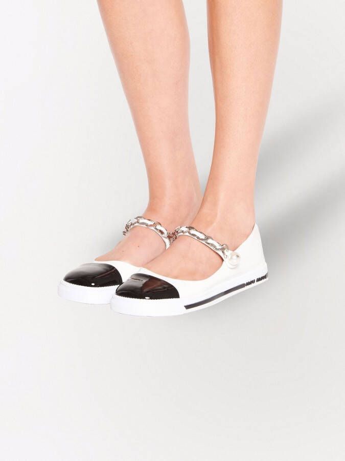 Miu patent leather pump sneakers White