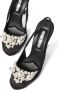 Miu pearl-embellished satin slingback pumps Black - Thumbnail 3