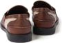 Miu penny-appliqué panelled loafers Brown - Thumbnail 3