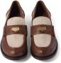 Miu penny-appliqué panelled loafers Brown - Thumbnail 4