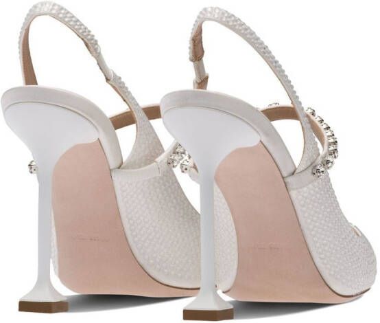 Miu satin sling-back 105mm pumps White