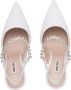 Miu satin sling-back 105mm pumps White - Thumbnail 4