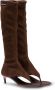 Miu Stretch suede thong boots Brown - Thumbnail 2