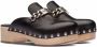 Miu studded chain-strap leather clogs Black - Thumbnail 2