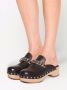 Miu studded chain-strap leather clogs Black - Thumbnail 5